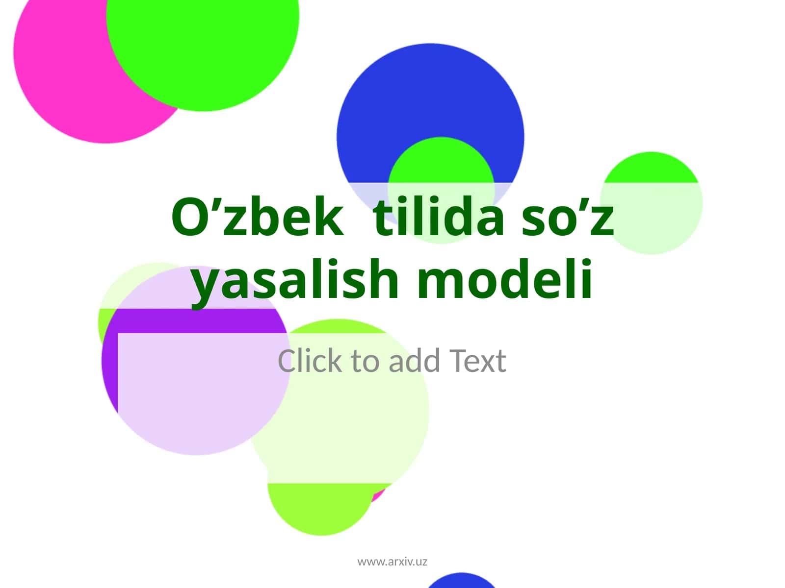 O’zbek tilida so’zyasalish modeli 1