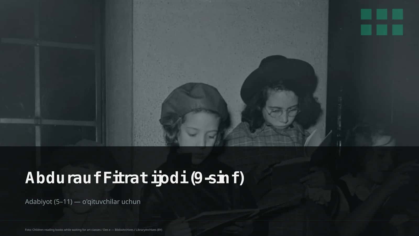 Abdurauf Fitrat ijodi (9-sinf) 1