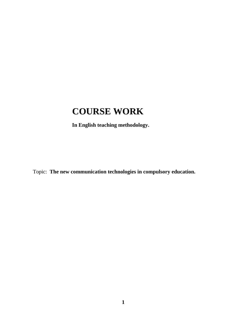 In English teaching methodology 1