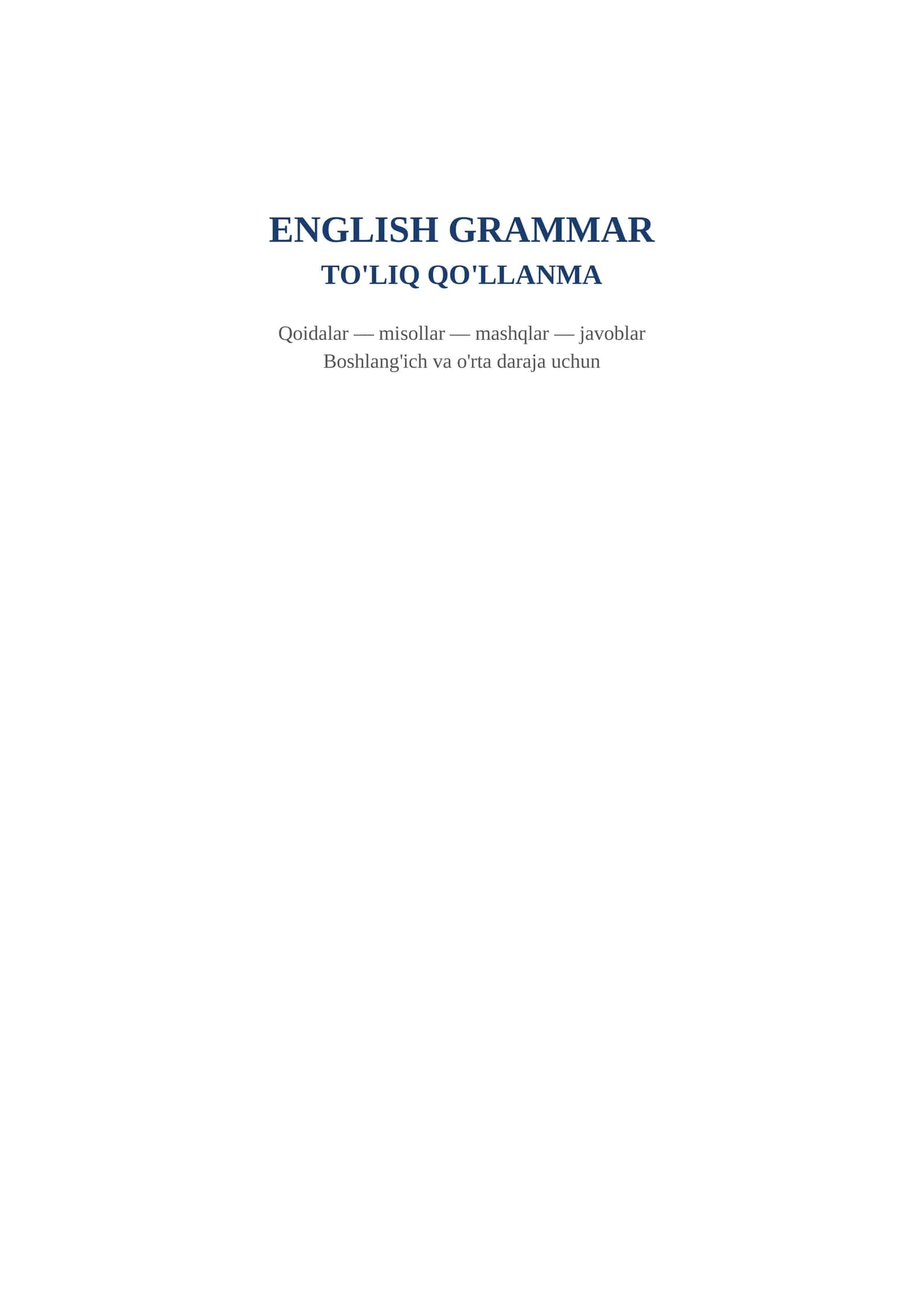 Ingiliz tilidan PRO TO'LIQ QO'LLANMA 1