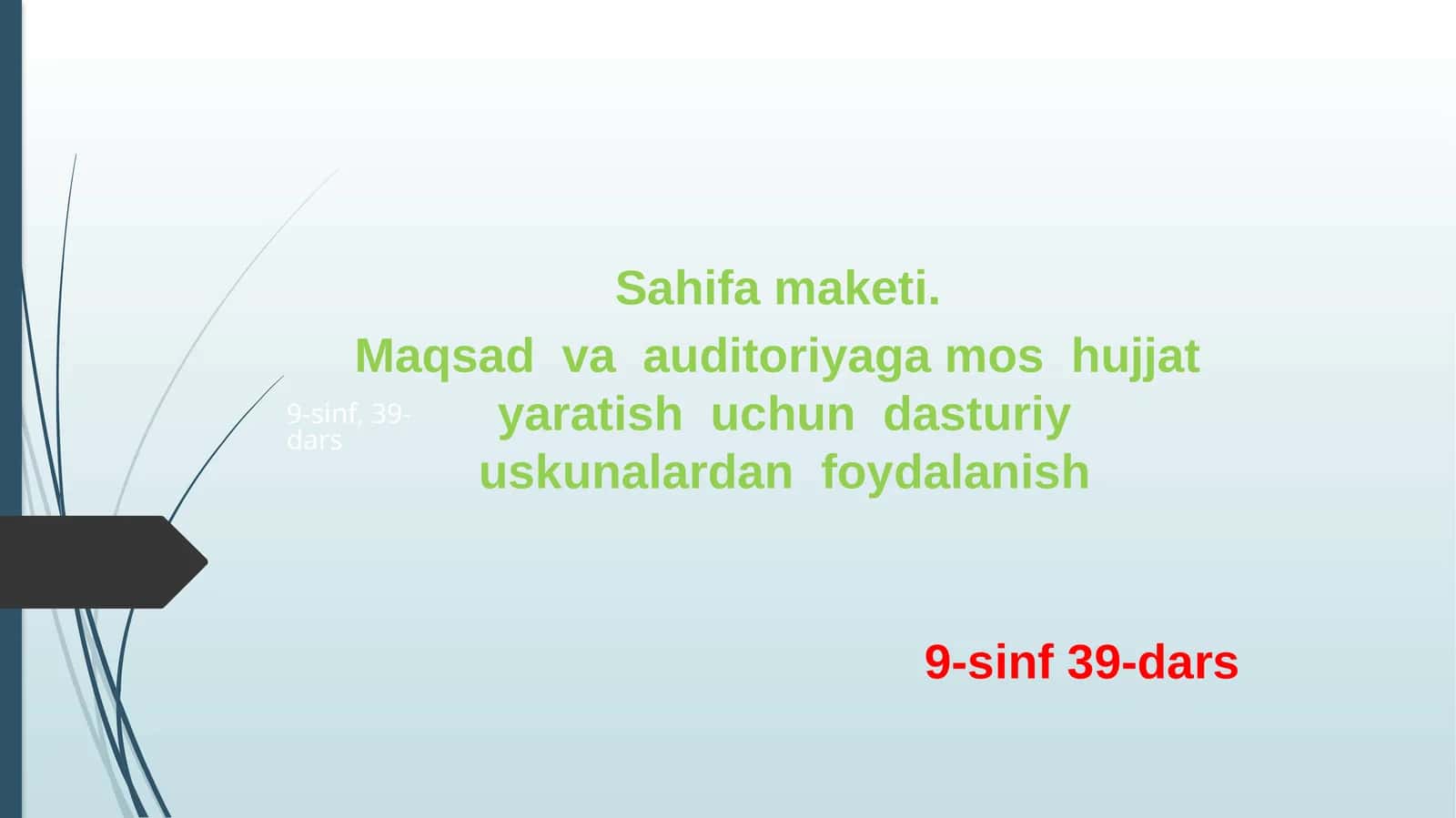 9-sinf, 39-dars Sahifa maketi 1
