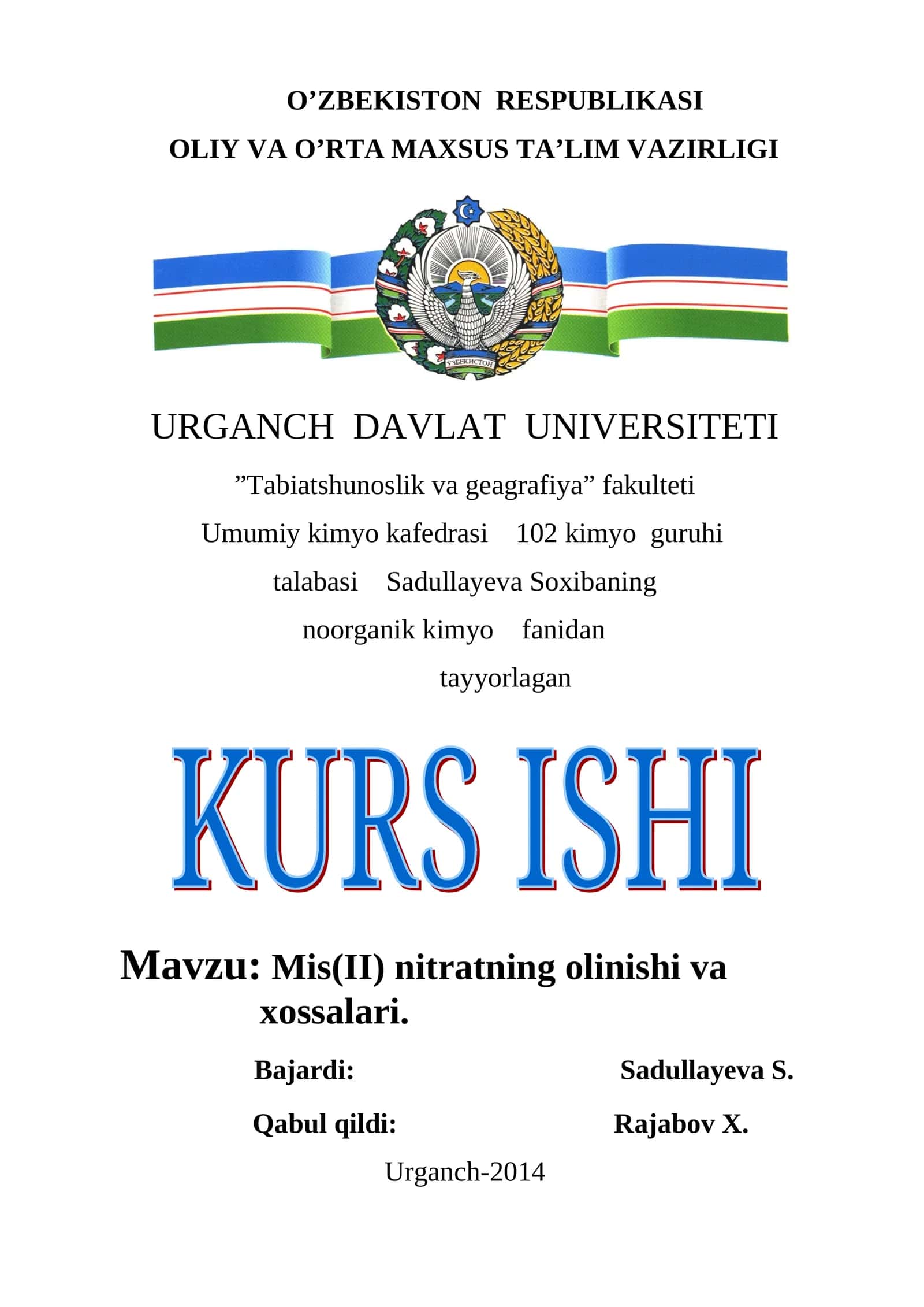MIS (II) nitratning olinishi va xossalari 1