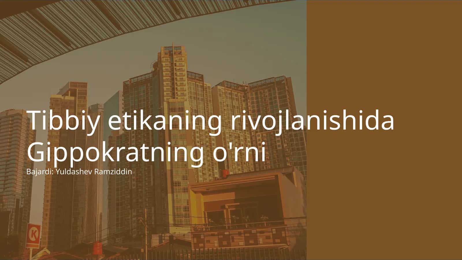 Tibbiyotning rivojlanishida Gippokratning o'rni 1