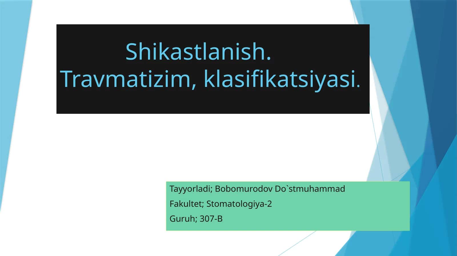 shikastlanish, travmatizm klasifikatsiyasi 1