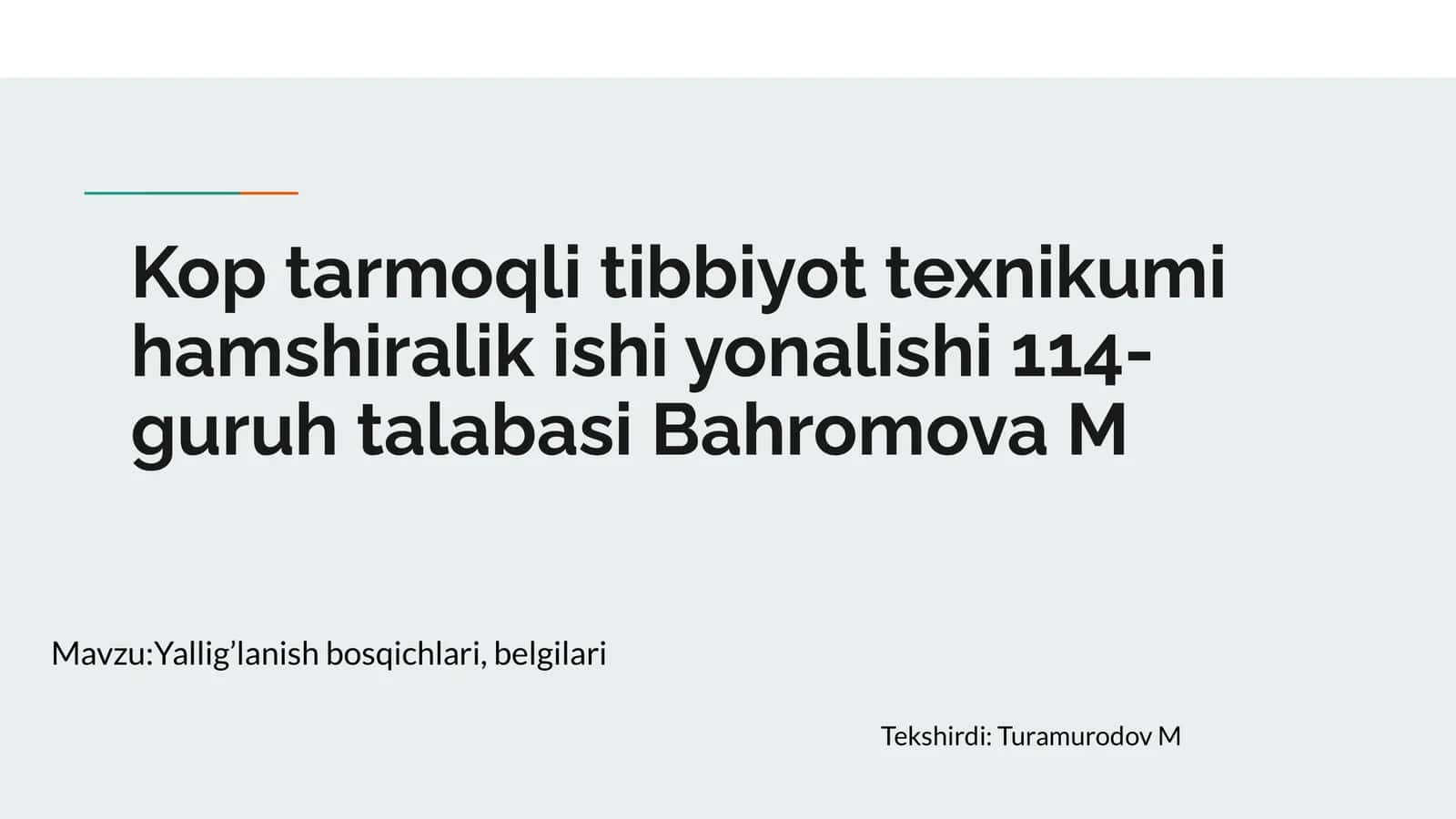 Koptarmoqli tibbiyot texnikumi hamshiralik 1