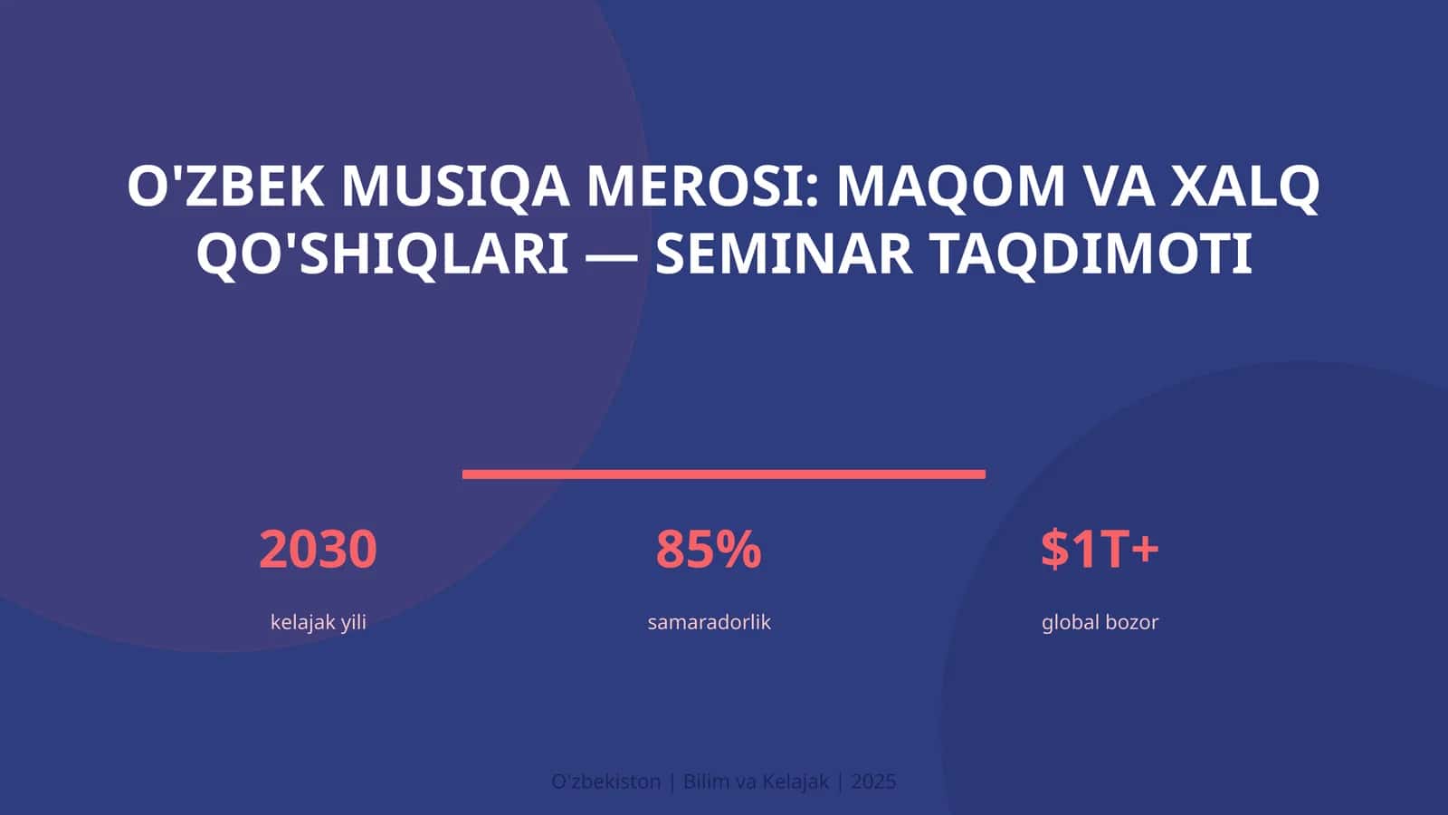 O'zbek musiqa merosi: maqom va xalq qo'shiqlari — seminar taqdimoti 1