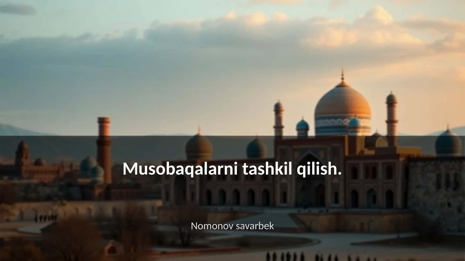 Musobaqalarni tashkil qilish 1