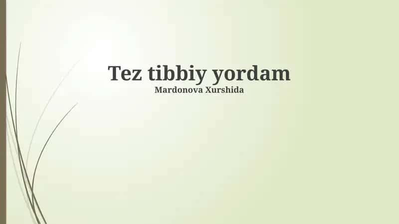 Tez tibbiy yordam 1