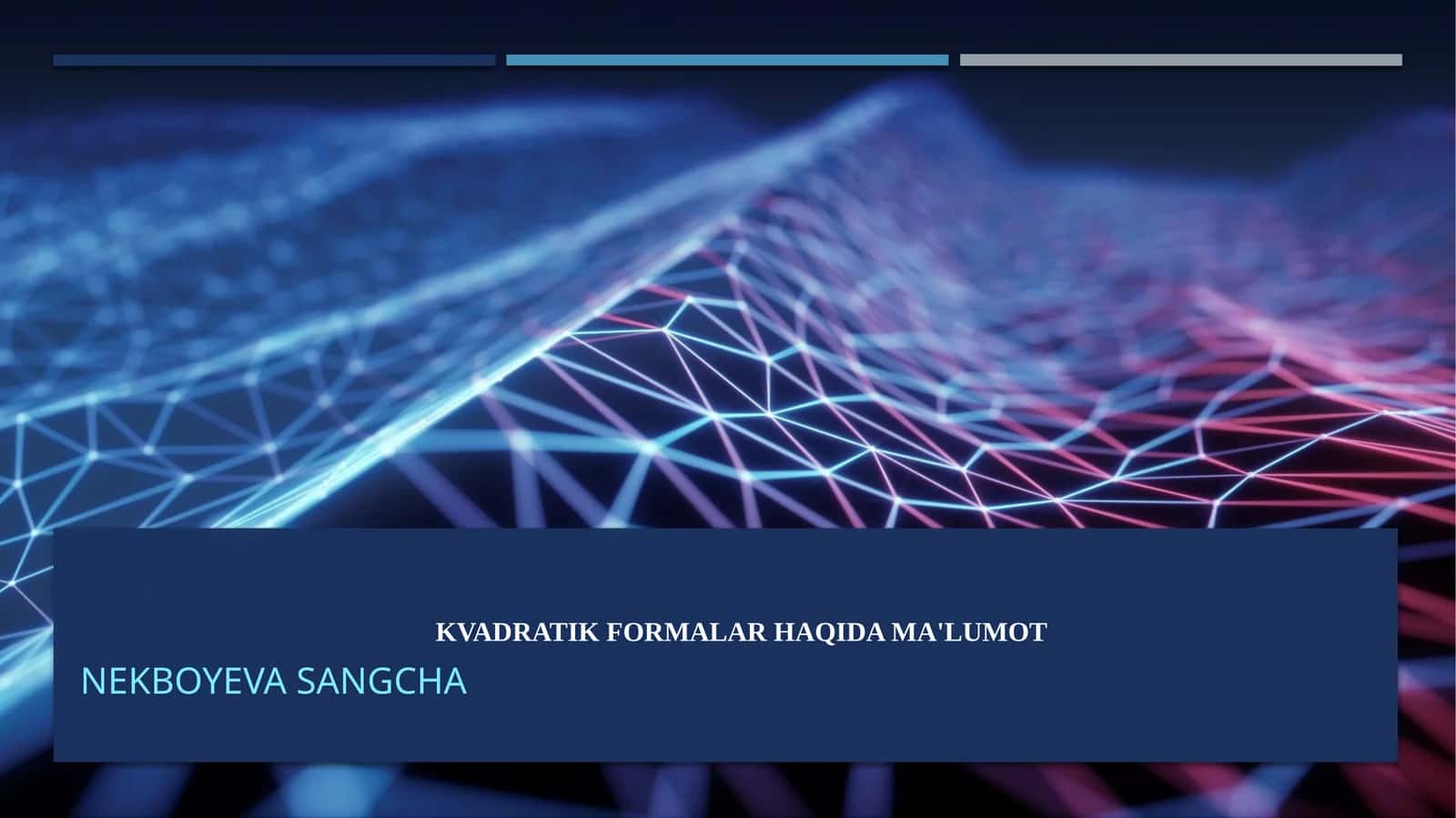 Kvadratik Formalar Haqida Ma'lumot 1