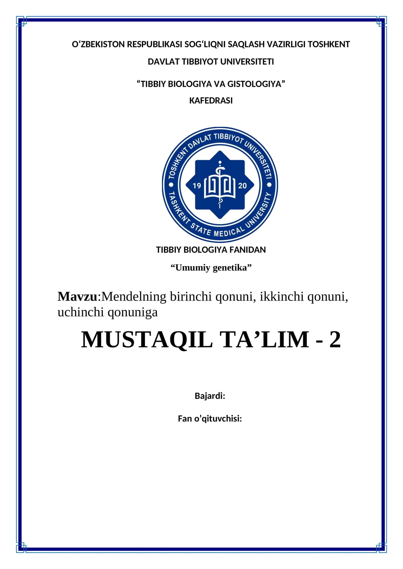 Umumiy genetika 1