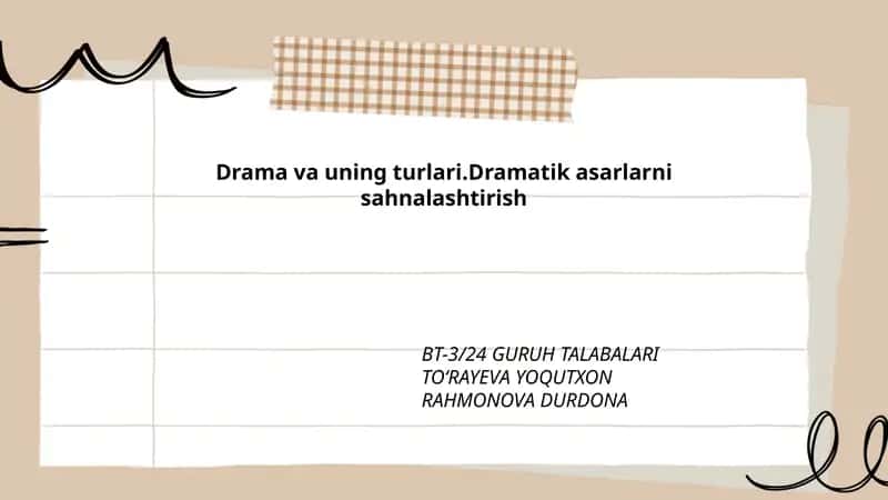 Drama va uning turlari 1
