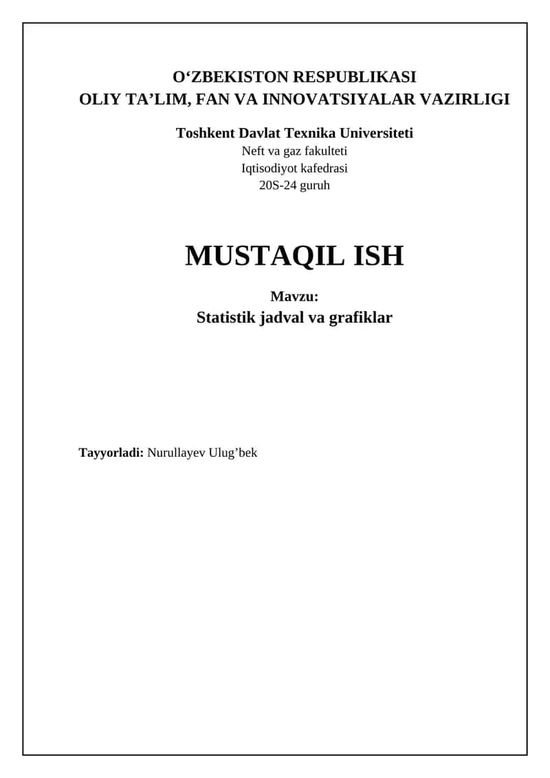 Statistik jadval va grafiklar 1
