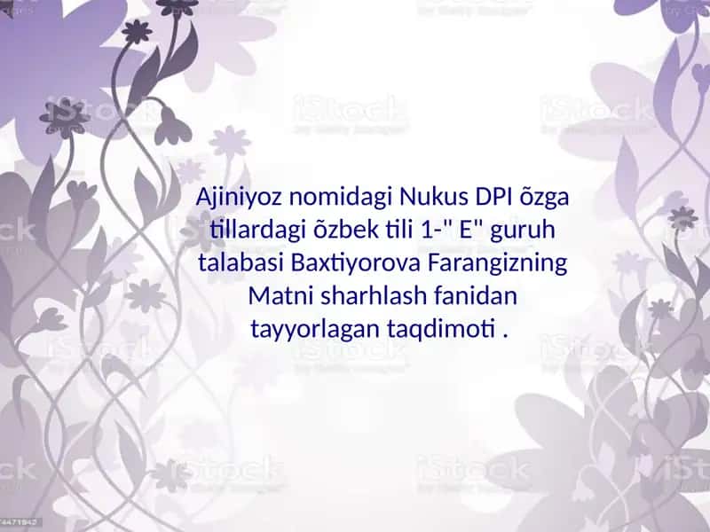 Kuntug'mish dostonining gobrazlari tiziminisharhlash 1