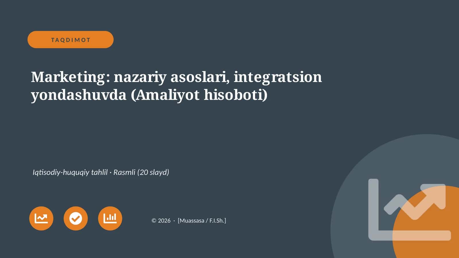 Marketing: nazariy asoslari, integratsion yondashuvda (Amaliyot hisoboti) 1