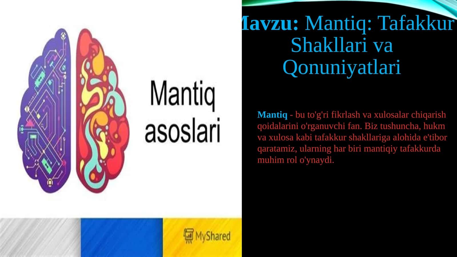 Tafakkur Shakllari va Qonuniyatlari 1