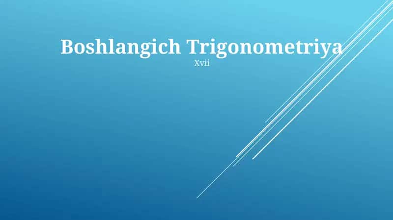 Boshlangich Trigonometriya 1