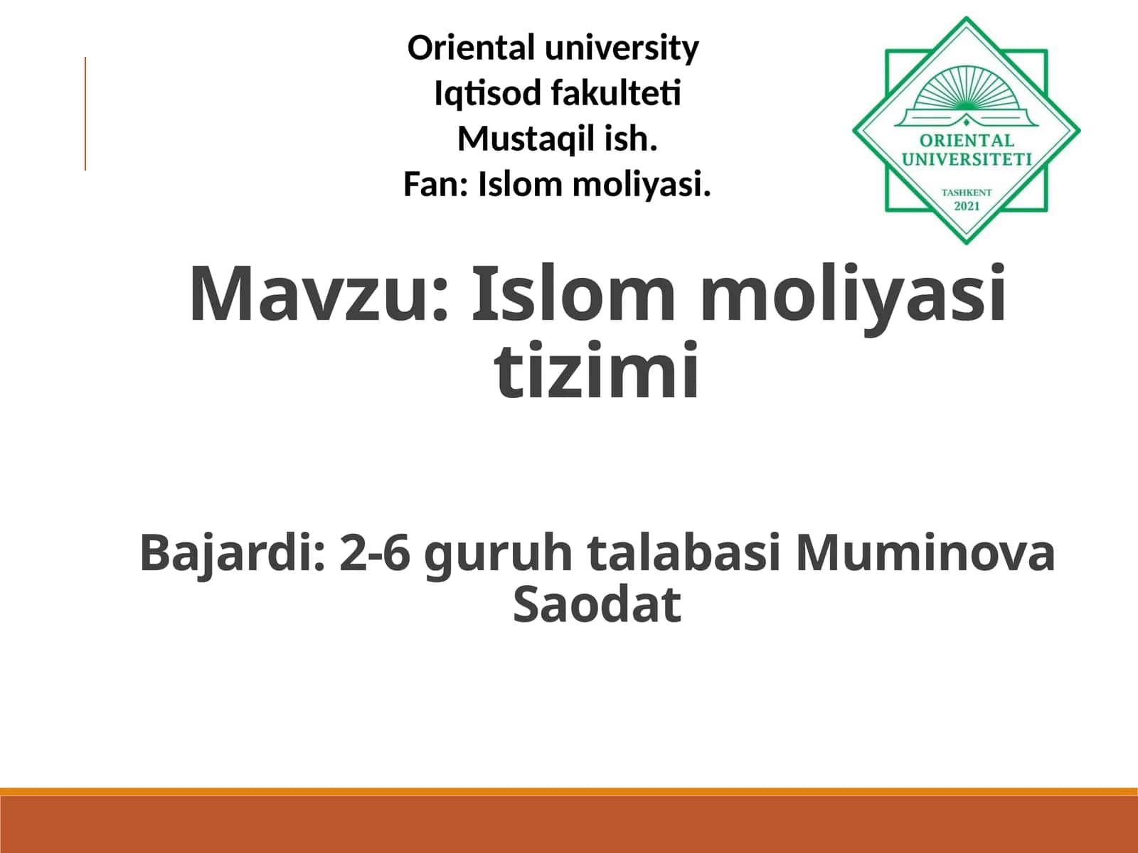 Islam moliyasi tizimi 1