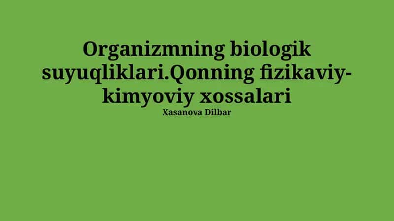 Biologik Suyuqliklar 1