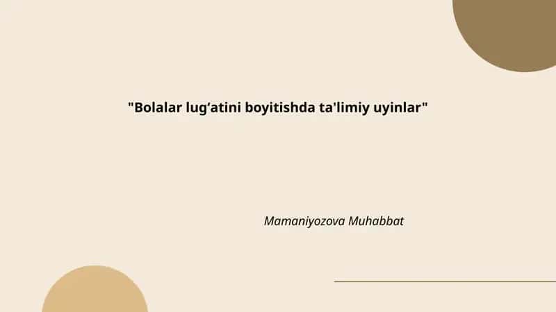 Kartochkalar yordamida lugʻatni boyituvchi ta'limiy oʻyinlar 1