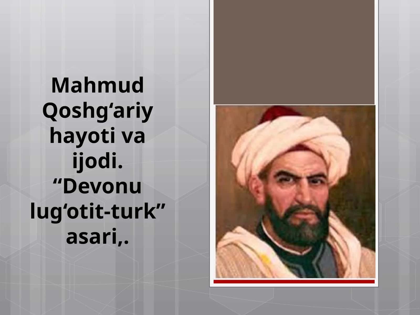 Mahmud Qoshg‘ariy hayoti 1