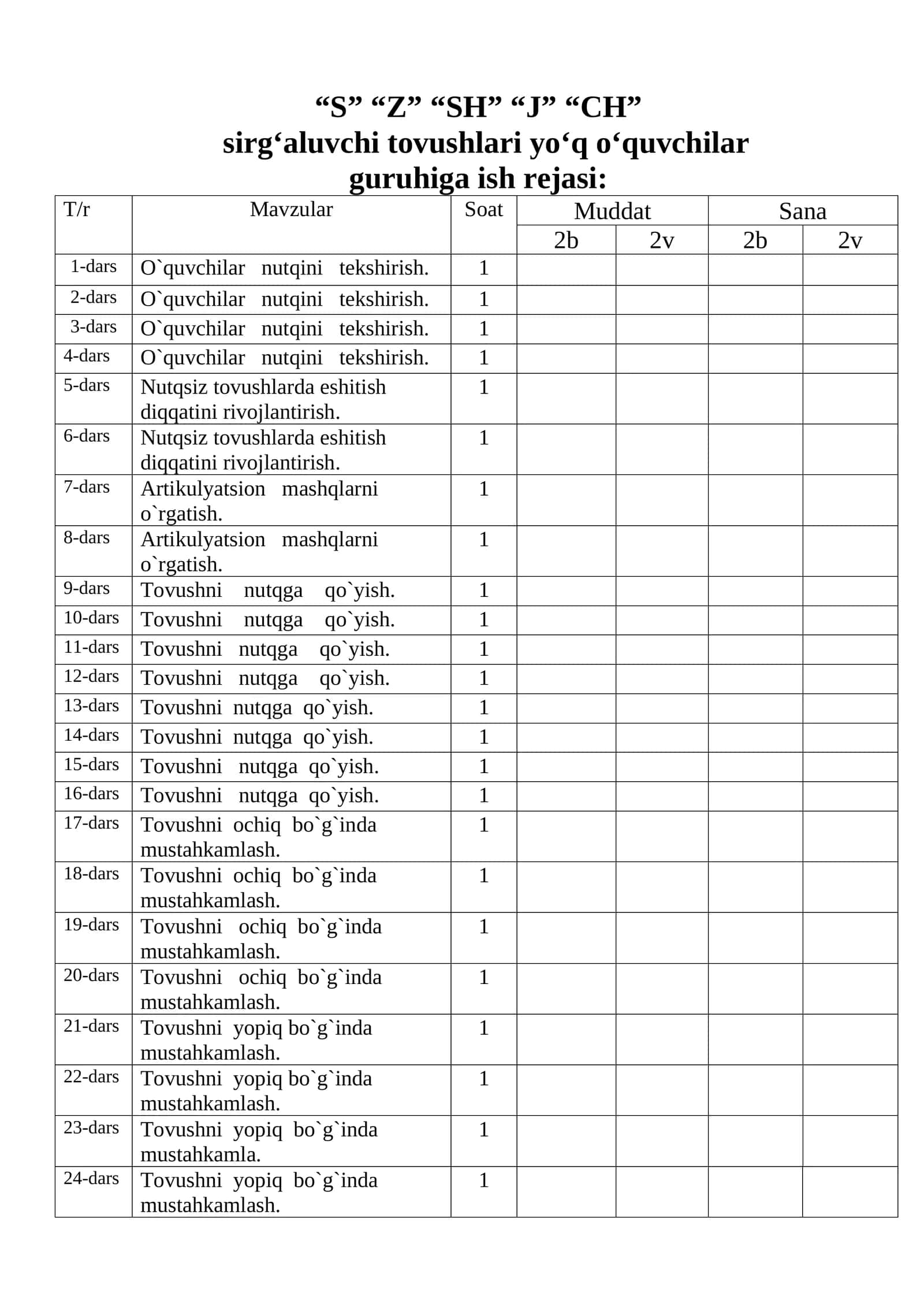 Ovoz o‘qitish metodikasi va amaliyotlar 1