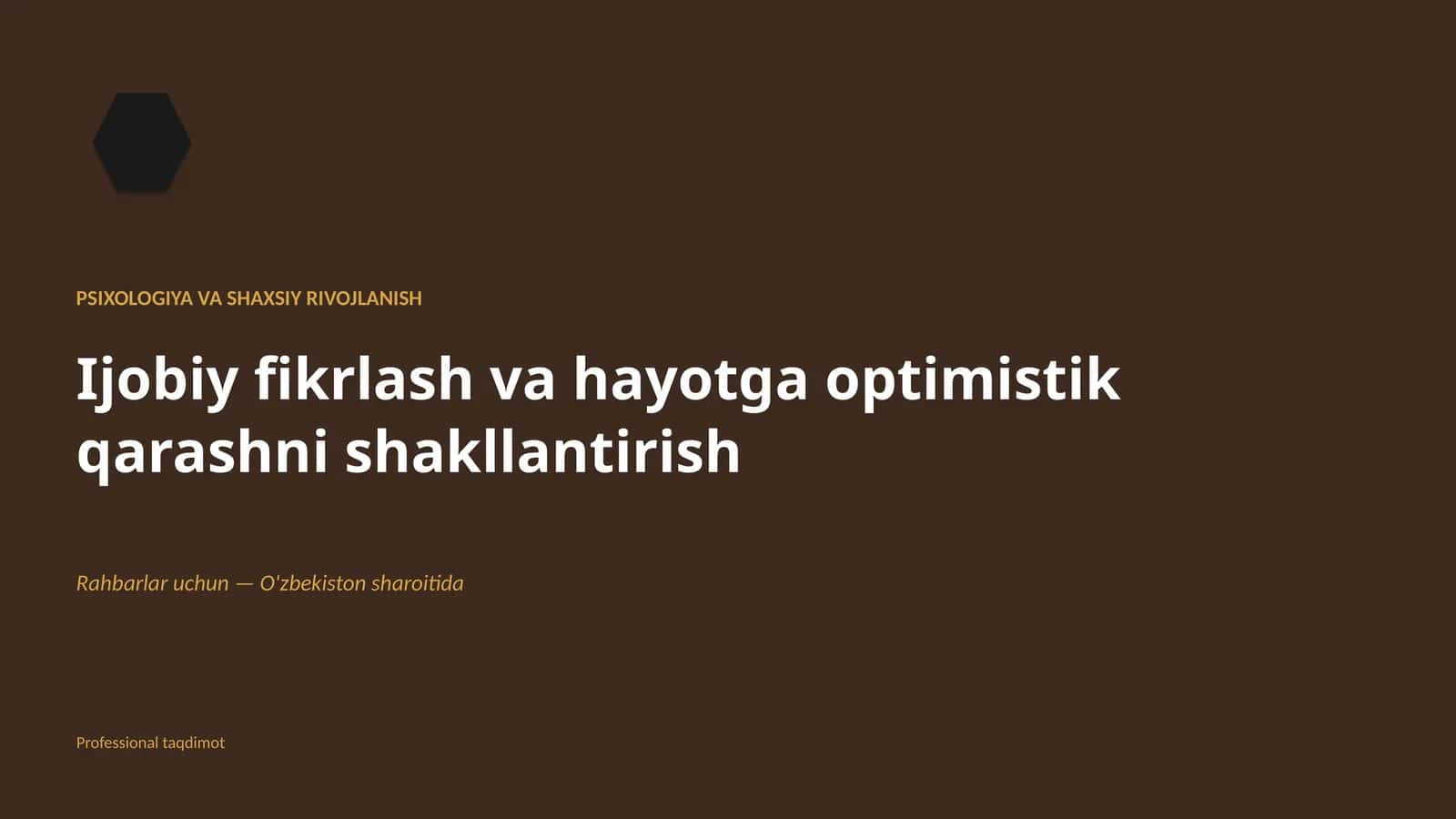 Psixologiya va Shaxsiy Rivojlanish 1