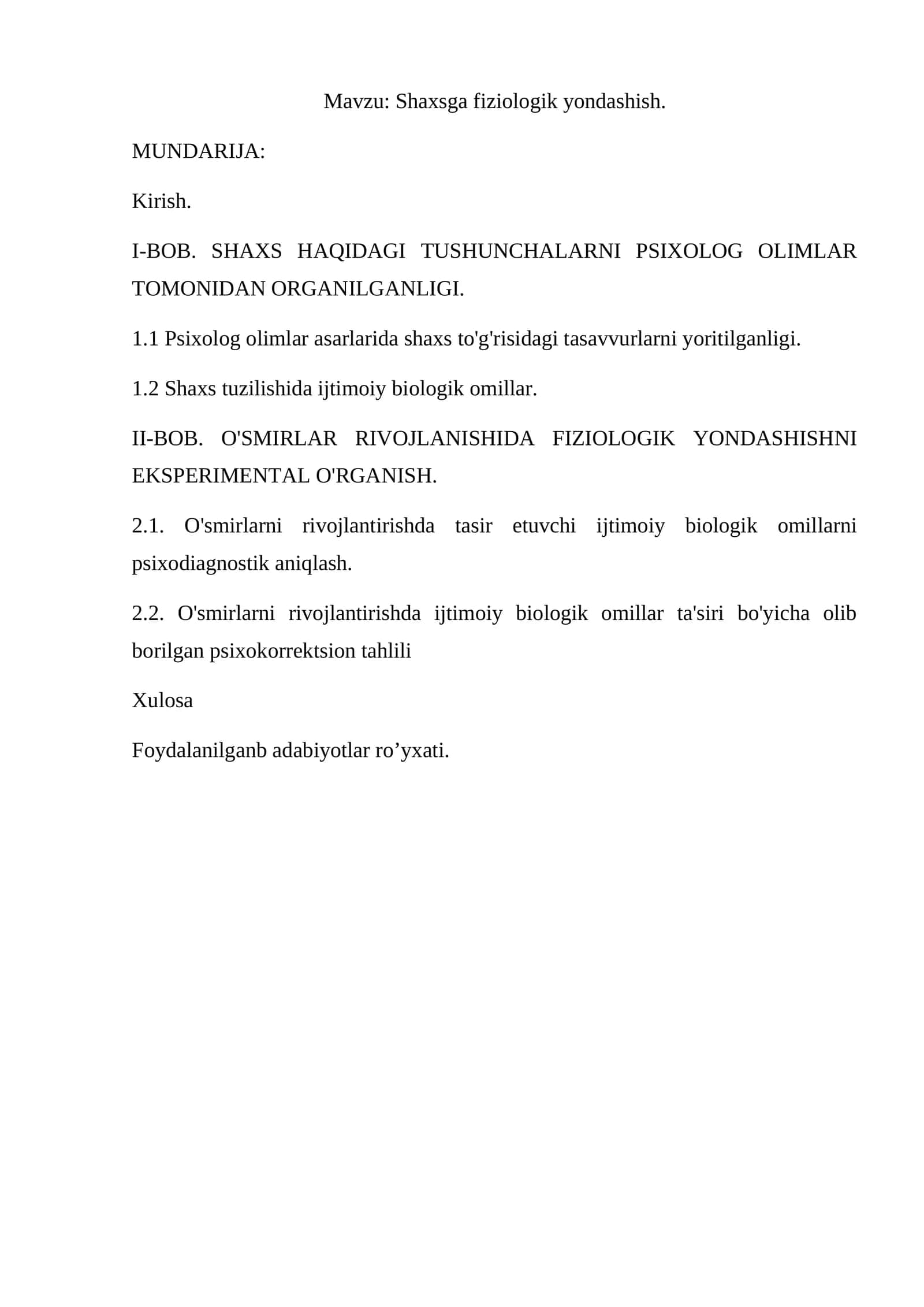 Shaxsga fiziologik yondashish 1
