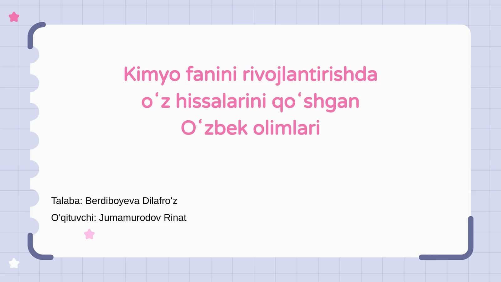 O'zbek olimlari kimyo sohasidagi ilk yutuqlari 1