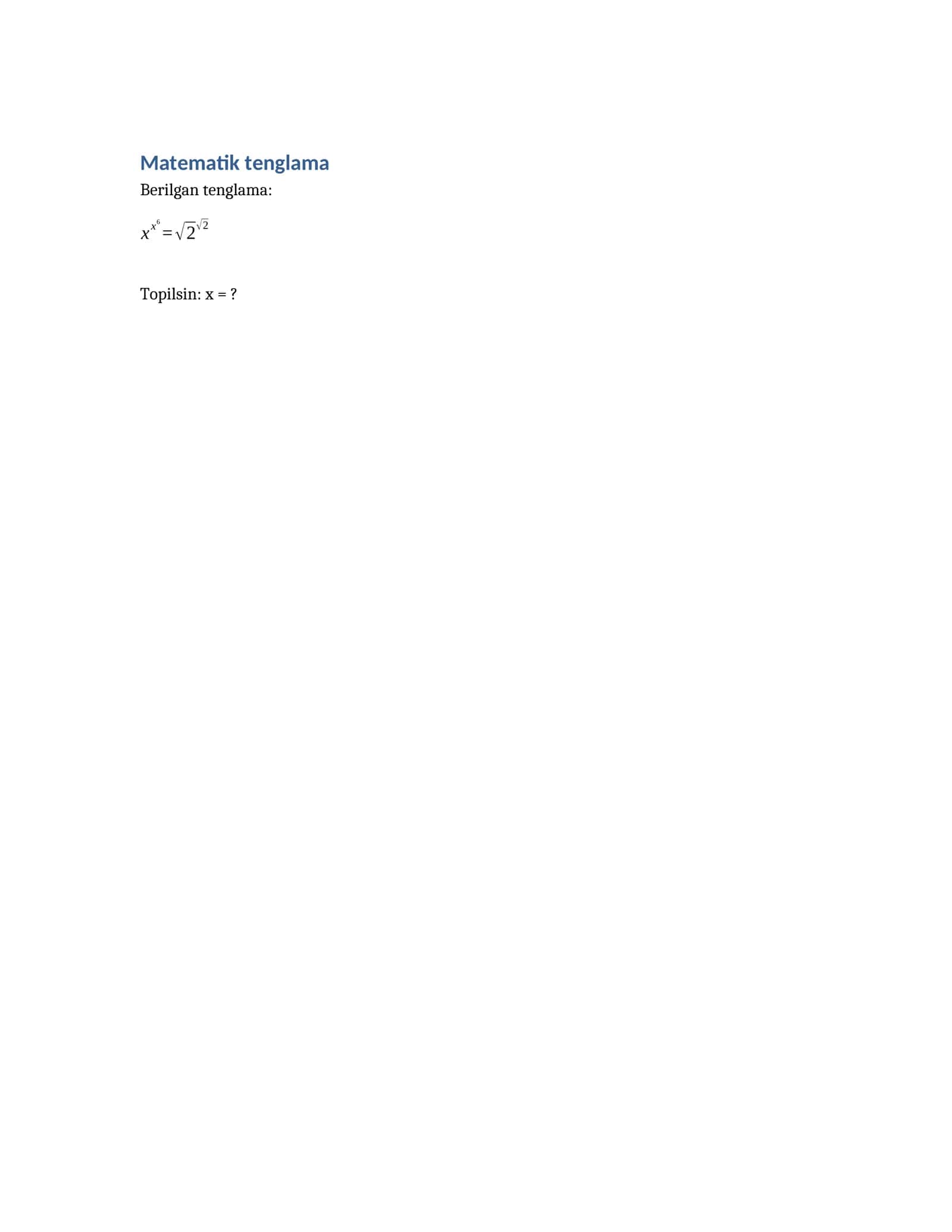 Matematik tenglama 1