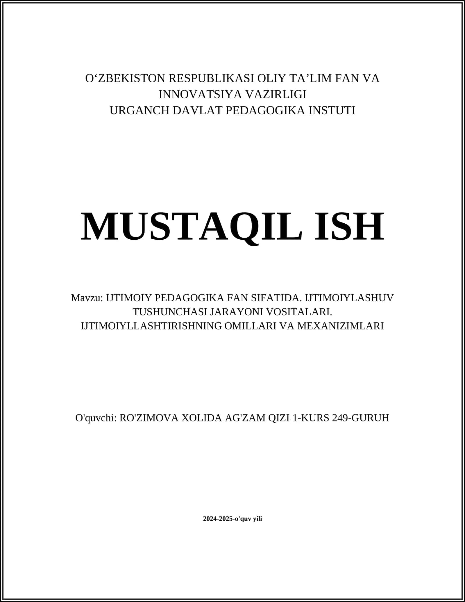 Ijtimoiy pedagogika fan sifatida 1
