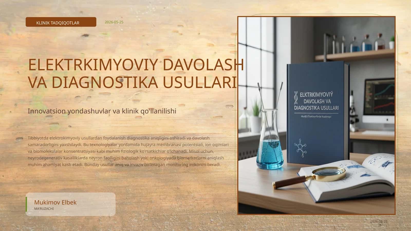 Elektrokimyoviy davolash va diagnostika usullari 1