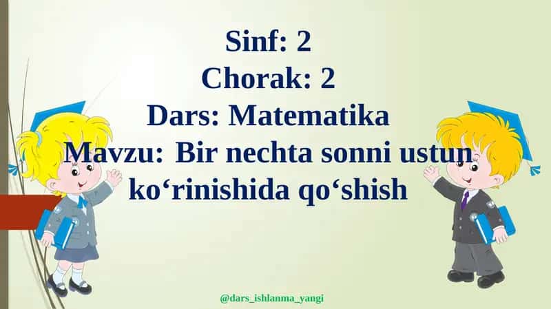 Birnechtasonniustunko‘rinishidaqo‘shish 1