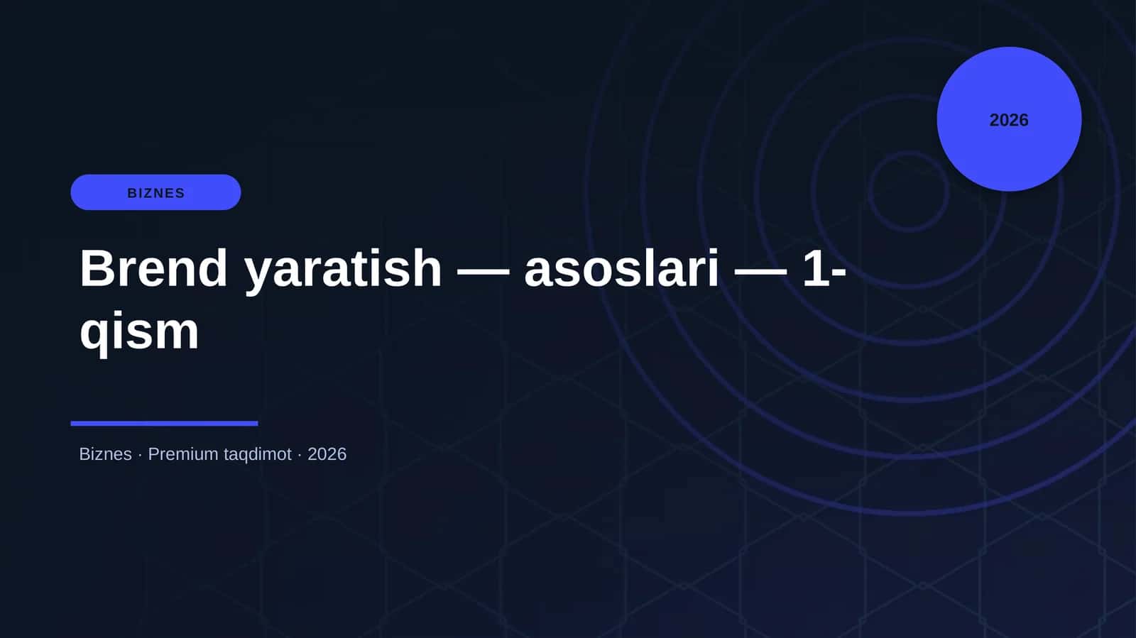 Brend yaratish — asoslari — 1-qism 1