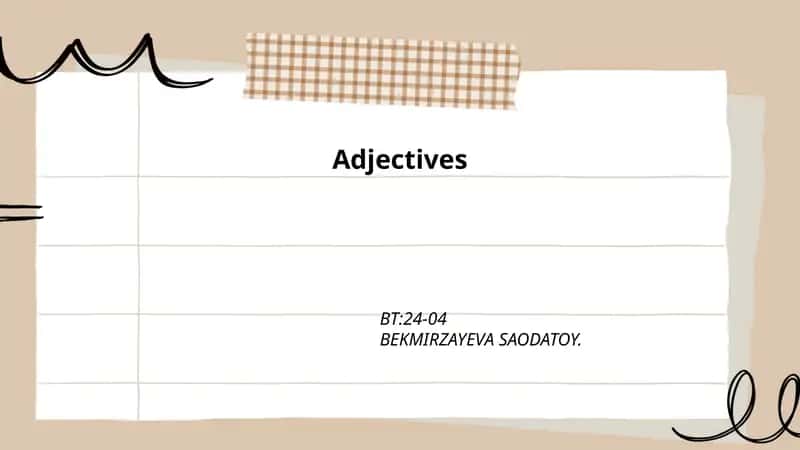 Types of Adjectives 1