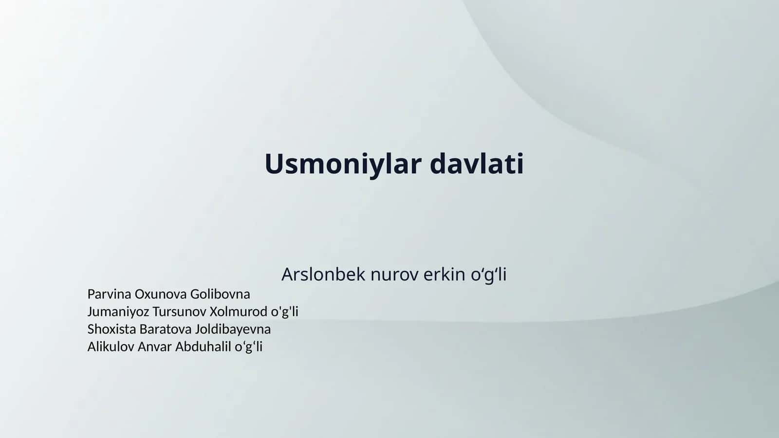 Usmoniylar davlati 1