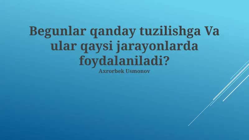 Oqsillar tuzilishi va ularning ishlatilishi 1
