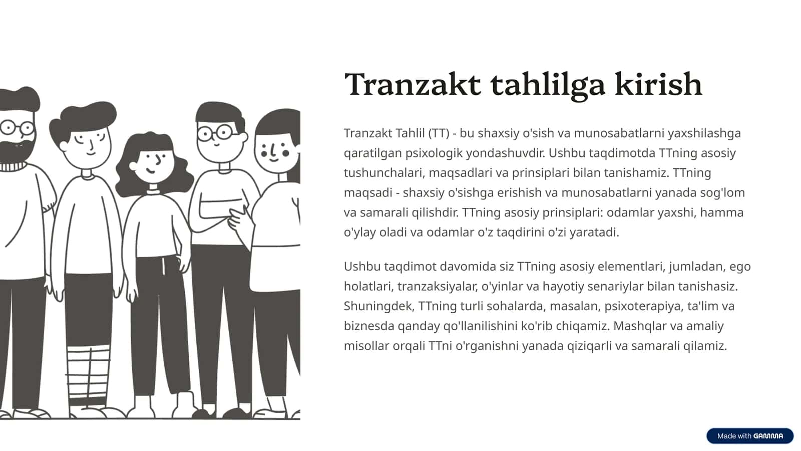 Tranzakt tahlilga kirish 1