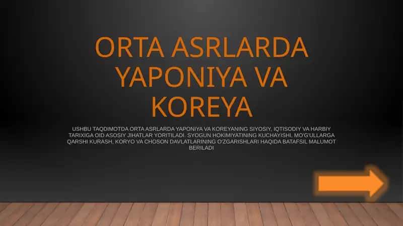O'rta Asrlarda Yaponiya va Koreya 1