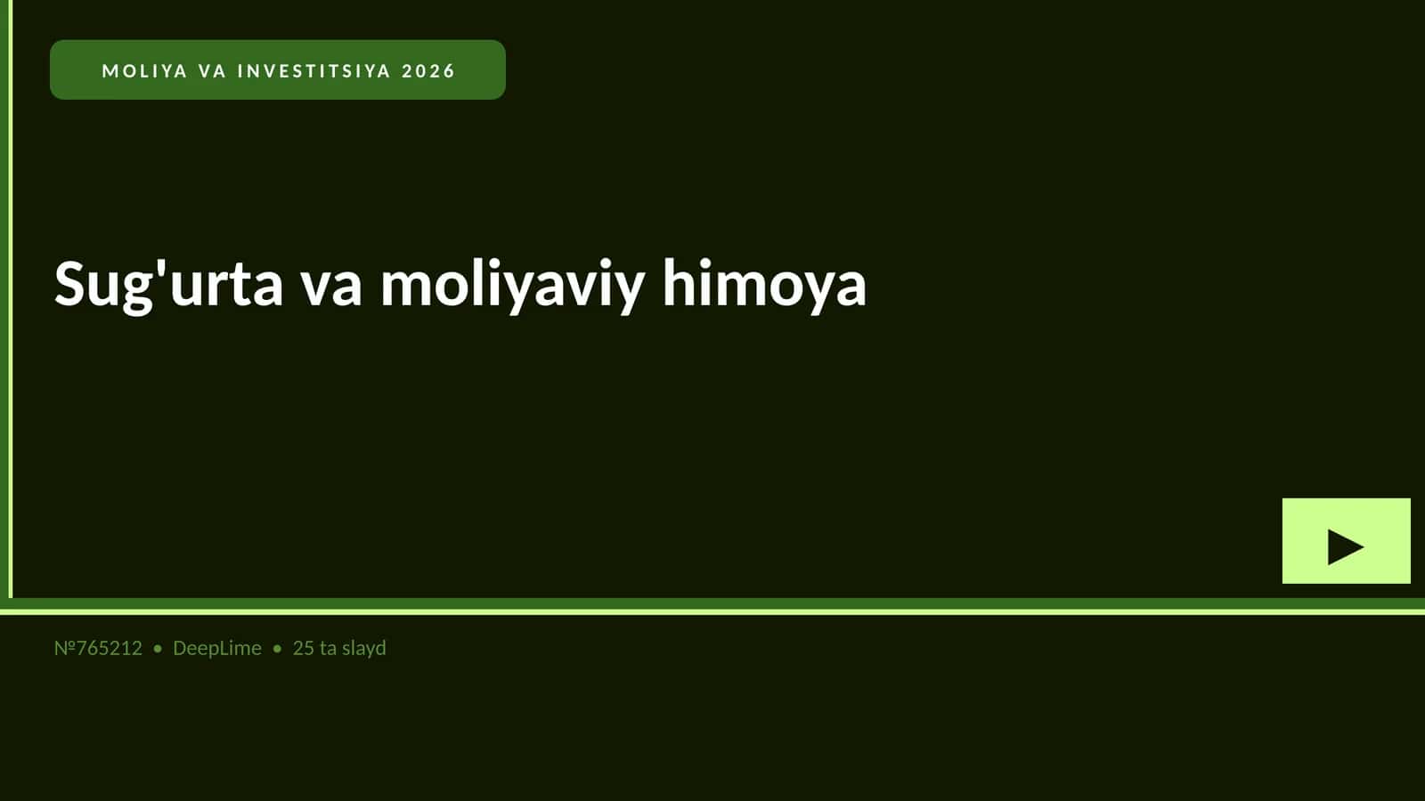 Moliya va investitsiya 2026 1
