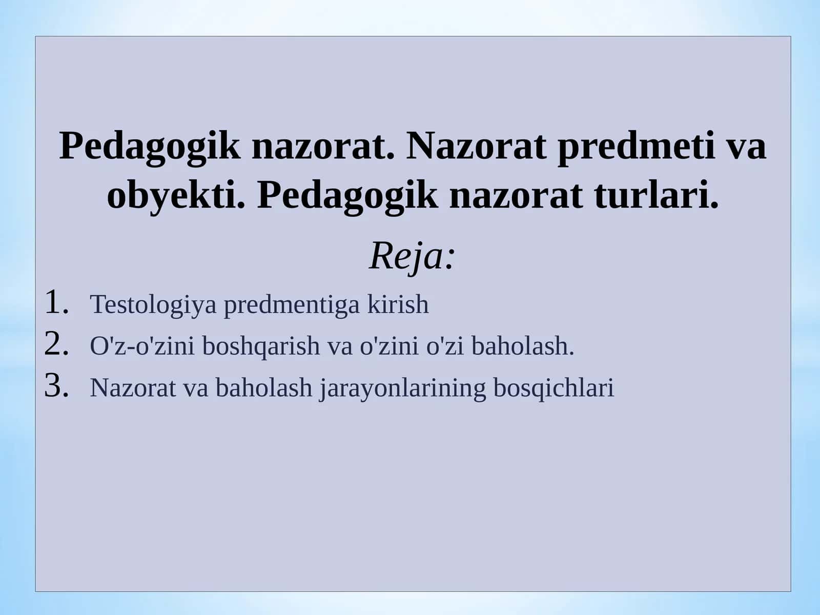 Pedagogik nazorat 1
