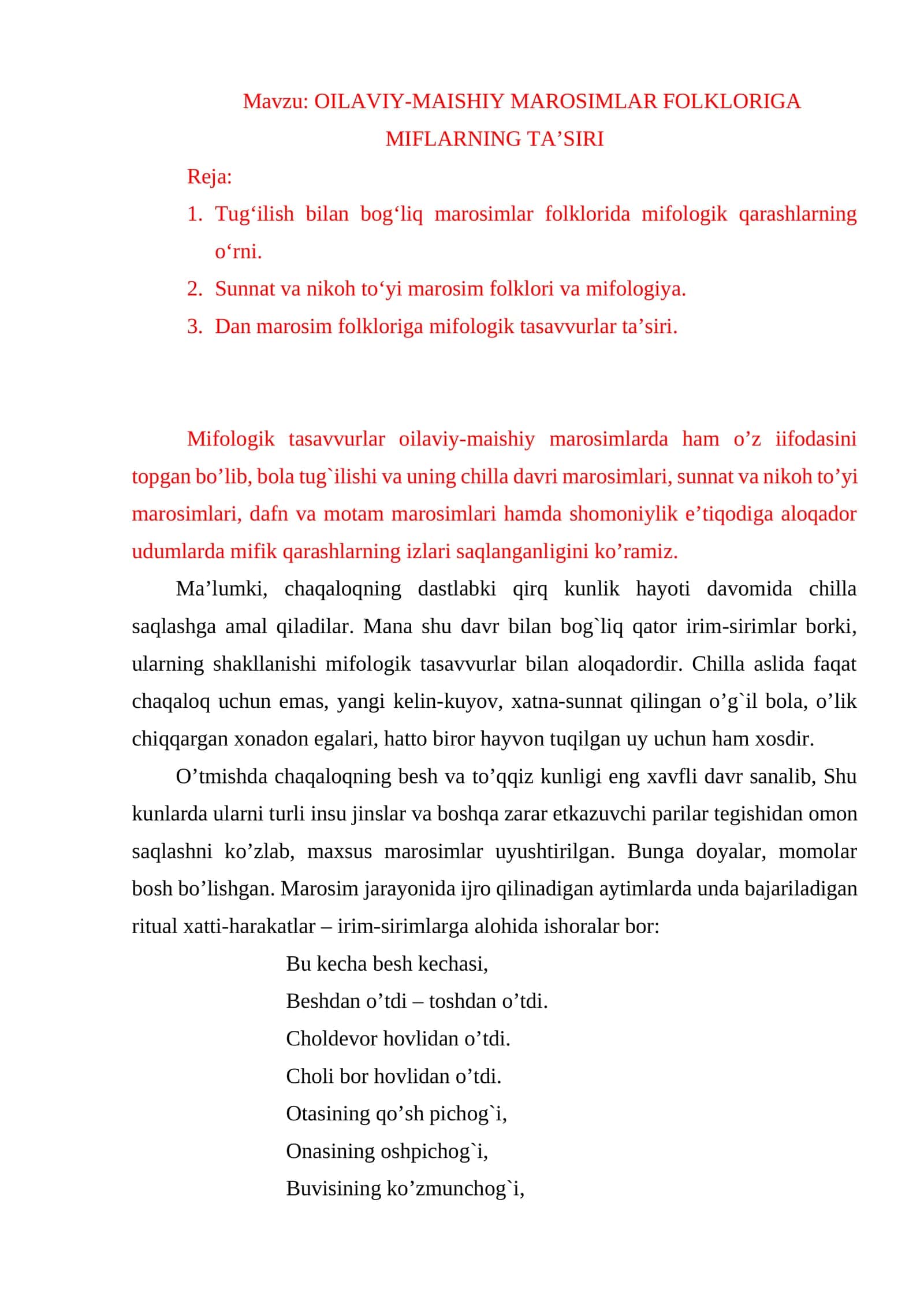 OILAVIY-MAISHIY MAROSIMLAR FOLKLORIGA MIFLARNING TA’SIRI 1