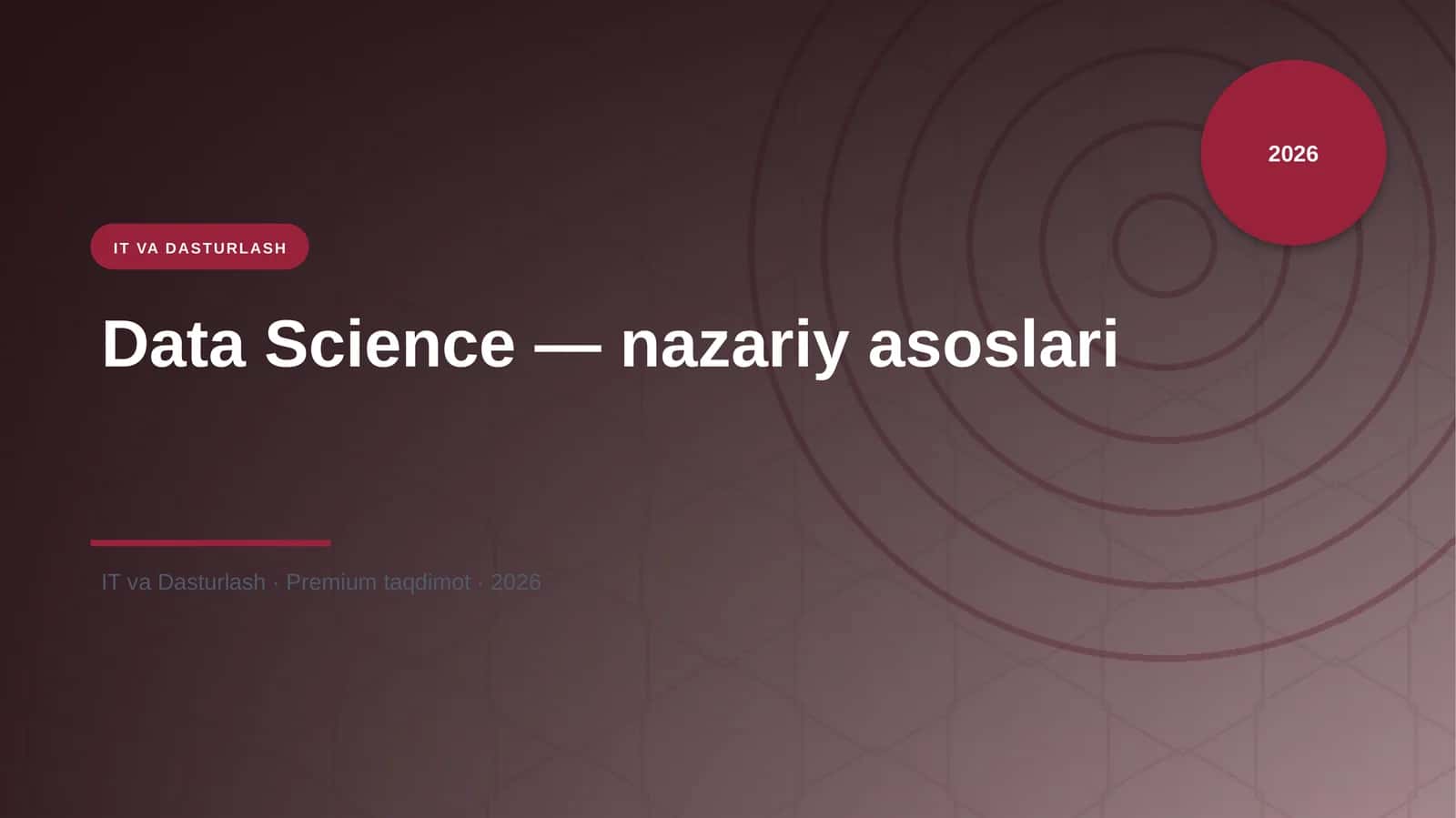 Data Science — nazariy asoslari 1