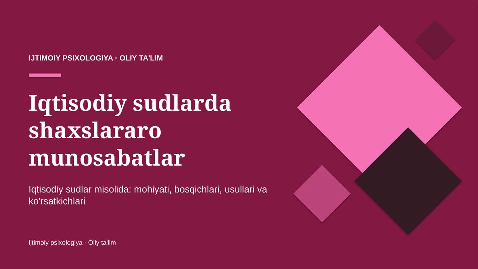 Iqtisodiy sudlarda shaxslararo munosabatlar 1