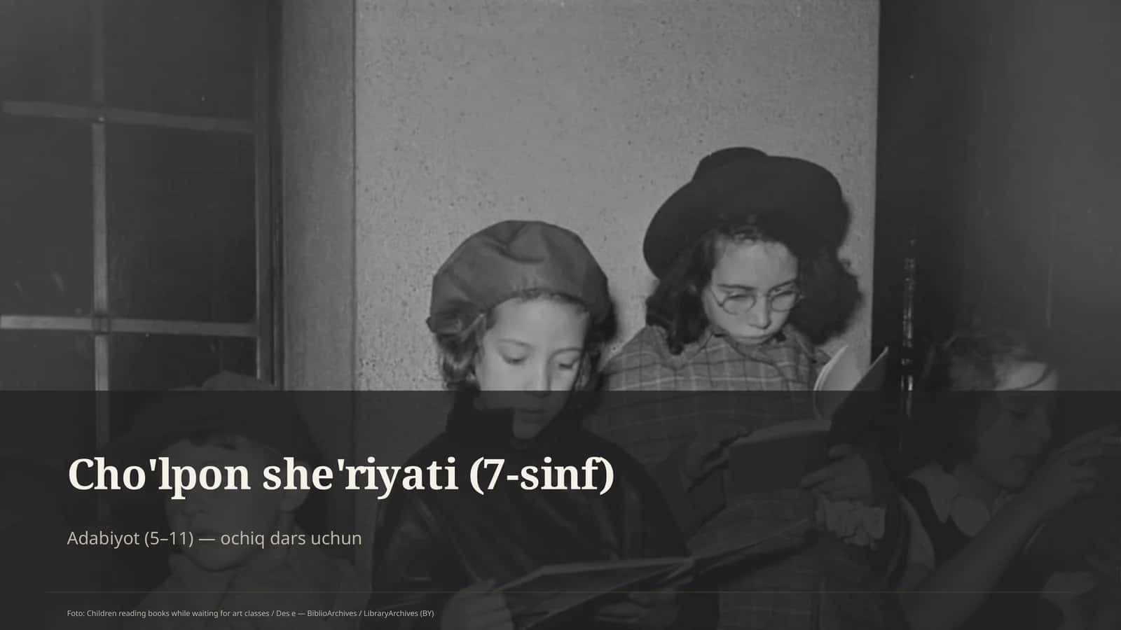 Cho'lpon she'riyati (7-sinf) 1