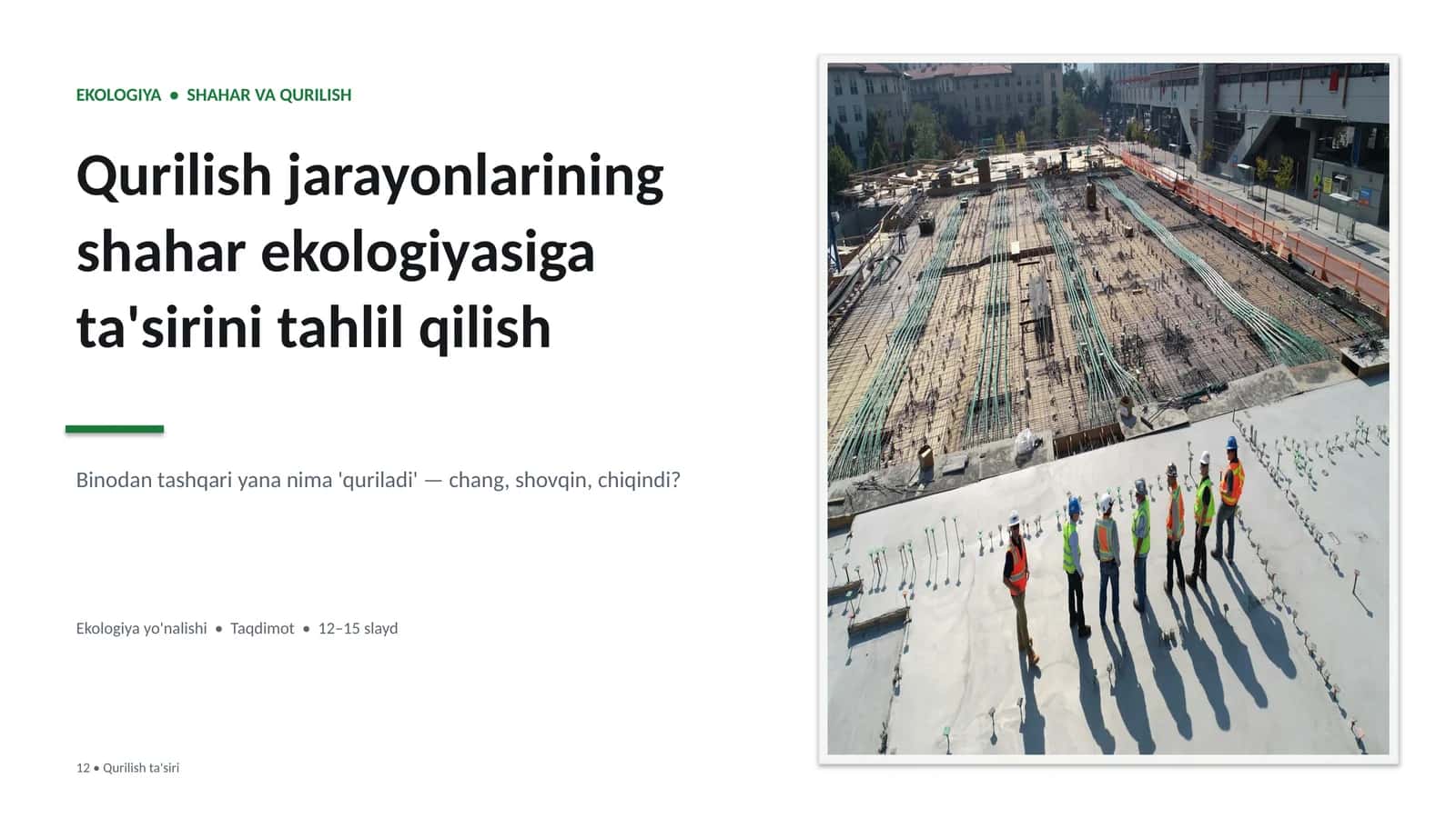 Ekologiya va Qurilish 1