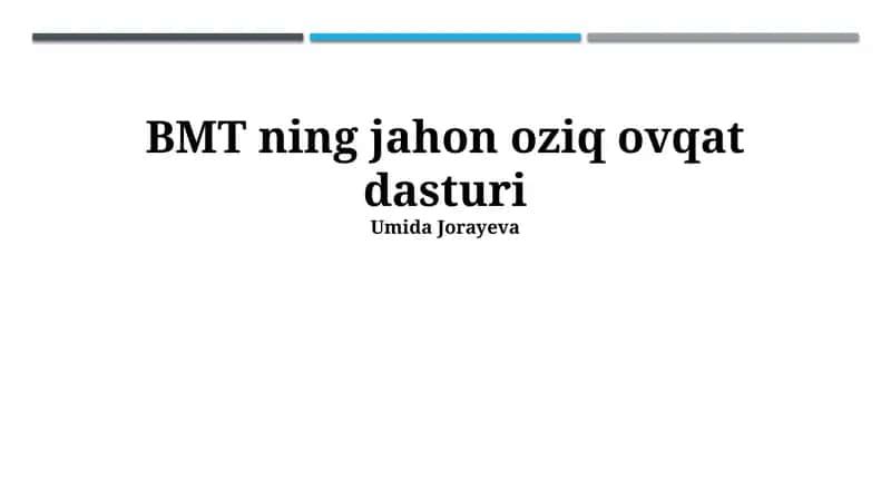 Жаҳон Озиқ-овқат Дастури 1