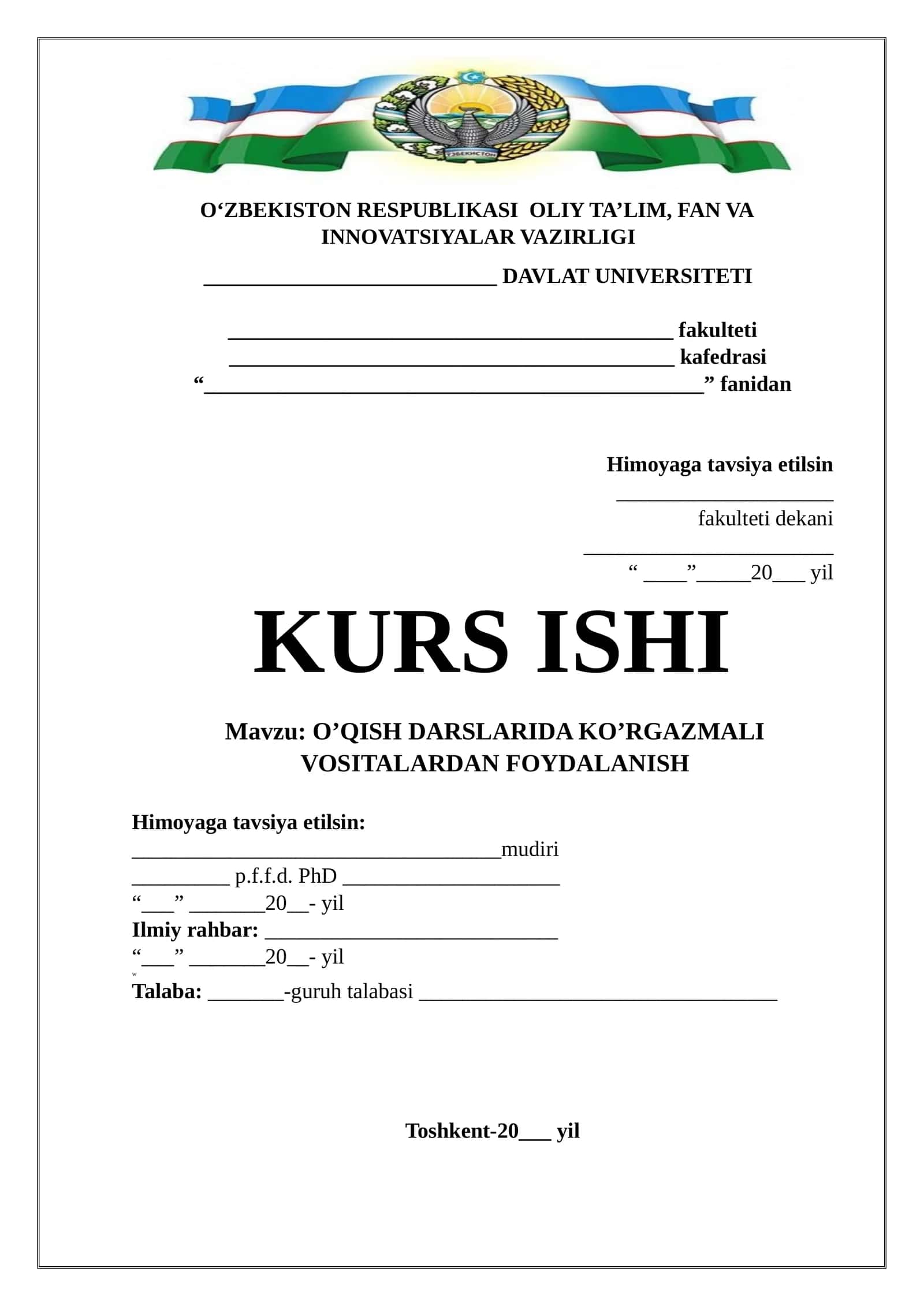 O’QISH DARSLARIDA KO’RGAZMALI VOSITALARDAN FOYDALANISH 1