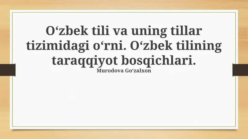 Oʻzbek tilining dialektlari va lahjalari 1