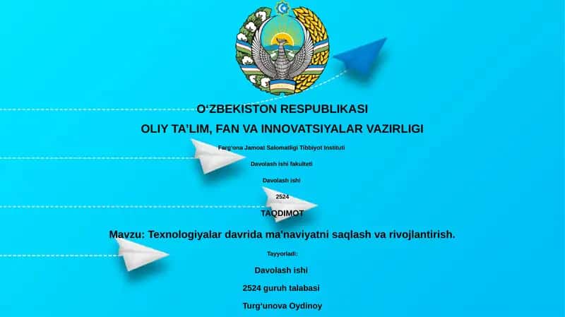 Texnologiyalar davrida ma'naviyatni saqlash va rivojlantirish 1