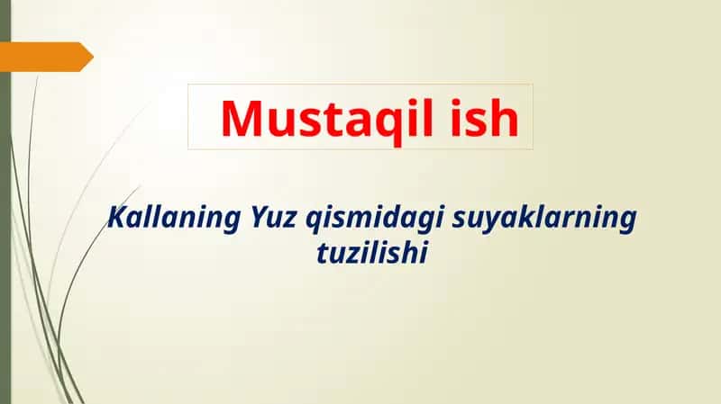 Kallaning Yuz qismidagi suyaklarning tuzilishi 1